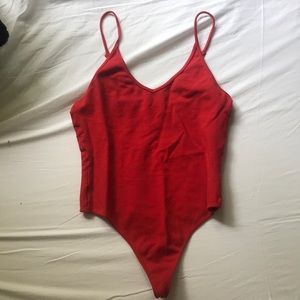Aritzia Red Thong Bodysuit